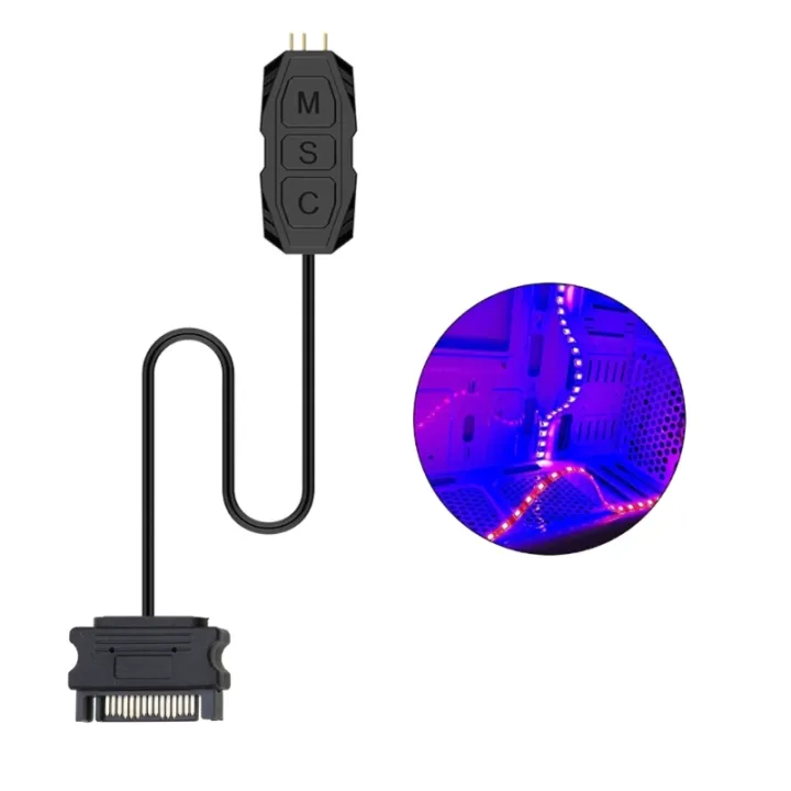 Pc%205v%2012v%20Argb%20Rgb%20Fan%20Control%20Molex%20Power%20Supply%20Stripe%20Controller%20-%20Image%205