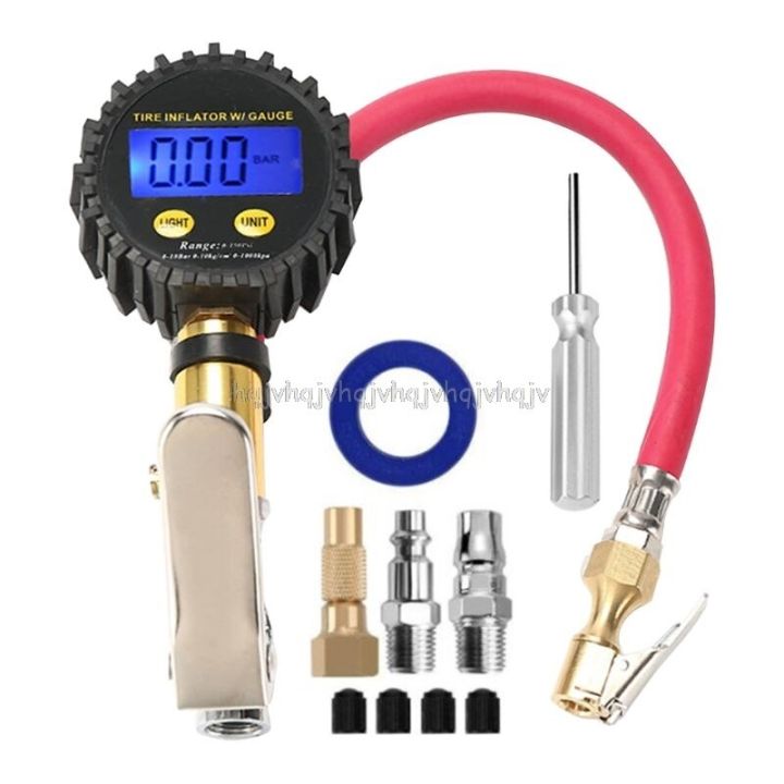 Digital Tire Inflator With Pressure Gauge – 250PSI – Quick Connect Coupler & Deflator – LCD Display