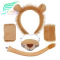 Epoch Lion Ear Headband Tail Set Soft Plush Lion Costume Set for Halloween Cosplay Youth Adult Animal Theme Party Dress-up Kit Headband Tail Gloves Nose 1/3/4pcs Lion Themed Party Supplies. 