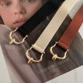 Wide Gold Metal Buckle Belt For Women Lady Retro Solid Color Elastic Skinny Waist Belts Simple Dress Shirt Decorative Waistband. 