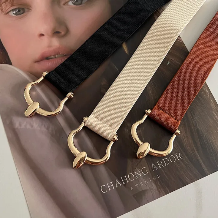 Wide%20Gold%20Metal%20Buckle%20Belt%20For%20Women%20Lady%20Retro%20Solid%20Color%20Elastic%20Skinny%20Waist%20Belts%20Simple%20Dress%20Shirt%20Decorative%20Waistband%20-%20Image%207