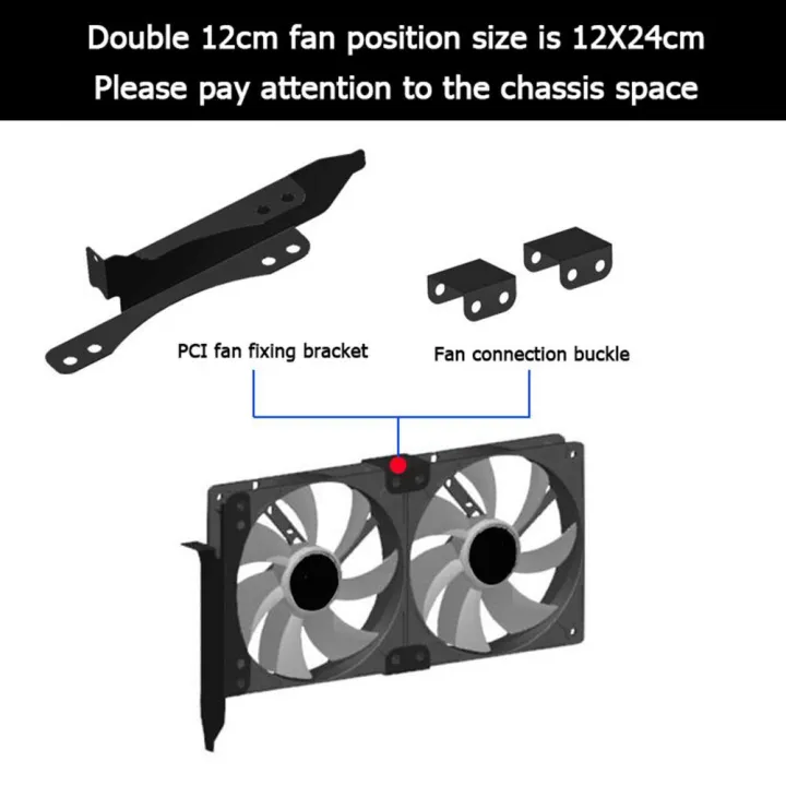 Graphics%20Card%20Cooler%20Dual%20Fan%20Mount%20Rack%20PCI%20Slot%20Bracket%20for%2090mm%20120mm%20Fan%20-%20Image%202
