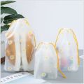 03 Pcs/Set Portable Shoe Storage Organizer Travel Storage Bag Waterproof Transparent Plastic Storage Bag Drawstring Eco Bags Cosmetic Bags. 