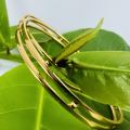 Gold plated Two line Charm Bangle Stylish Rich Look Guaranteed Without Stone For Women gift items for girls. 