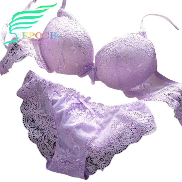 2%20Pcs/Set%20Women%20Underwear%20Set%20Bra%20Panties%20Set%20Lace%20Push%20Up%20Elastic%20Deep%20V%20Neck%20Solid%20Color%20Soft%20Padded%20With%20Wire%20Bow-knot%20Back%20Closure%20Lady%20Intimate%20Clothes%20-%20Image%202