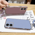 AnDyH Luxury New Design Phone Case for Vivo Y02S Case Straight Edge Plating Precision Camera Case with Free Round Lanyard Phone Case. 