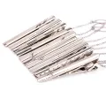 Men Silver Necktie Tie Clip Stainless Steel Plain Clasp Bars Pins Clips Jewelry Moyao. 