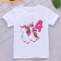 Fashion donuts my 7th/4th birthday graphic print tshirt White Pink Kids girl clothes T shirt kawaii children clothing T-shirt. 