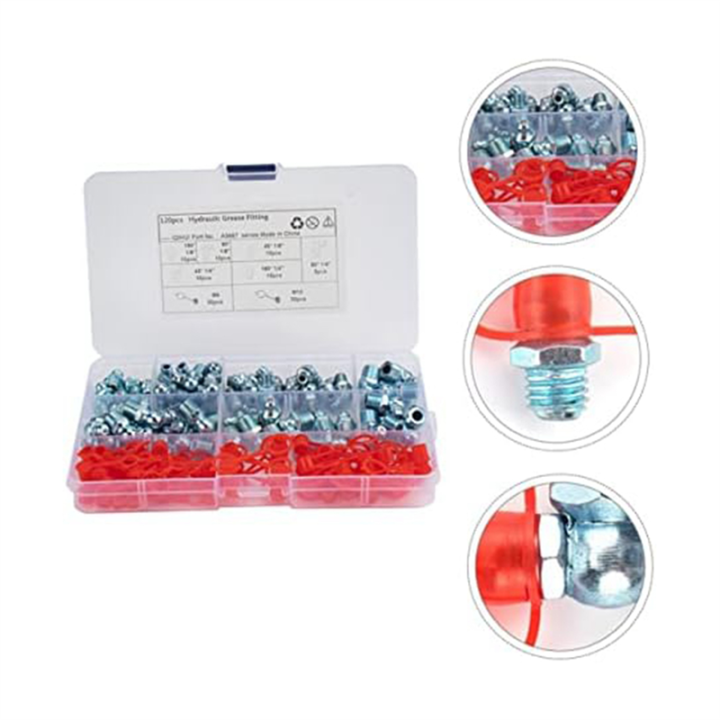 120Pcs/Set%20Leaf%20Spring%20Nut%20Grease%20Fittings%20Grease%20Couplers%20Grease%20Fitting%20Hydraulic%20Zerk%20Grease%20Durable%20Easy%20Install%20-%20Image%205