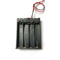 1pcs/lot Plastic 4 Aaa Case Holder Storage Plastic Box Spring Clip Black Red Wire Leads With Cover Switch. 
