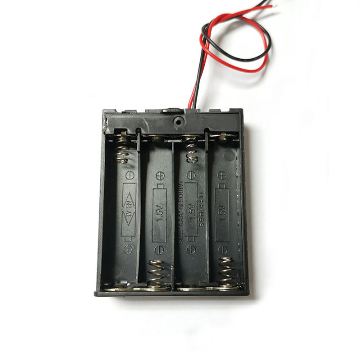 1pcs/lot%20Plastic%204%20Aaa%20Case%20Holder%20Storage%20Plastic%20Box%20Spring%20Clip%20Black%20Red%20Wire%20Leads%20With%20Cover%20Switch%20-%20Image%204