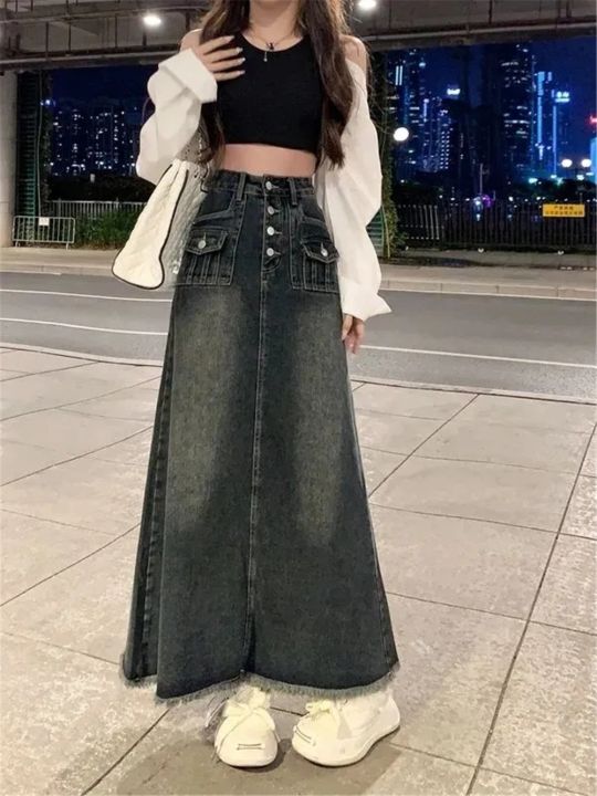 Retro%20Gray%20Maxi%20Long%20Denim%20Skirt%20Women%20Y2k%20Tassel%20Buttoned%20Bleached%20Blue%20Jeans%20Skirt%20Oversize%20Vintage%20High%20Waist%20Acubi%20Fashion%20-%20Image%203