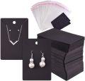 50Sets Earring Cards and 50pcs Bags Necklace Earring Display Cards Self-Seal Bags Kraft Paper Card for DIY Jewelry Packaging. 