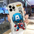 AMORVOR for iPhone 13 Back Cover Marvel Superhero Print PU Leather Case Soft Silicone Edge Phone Cases. 
