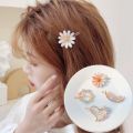 Korean Daisy Flower Rhinestone Hairpin / Women Exquisite Bangs Hair Clips / Girls Hair Accessories. 