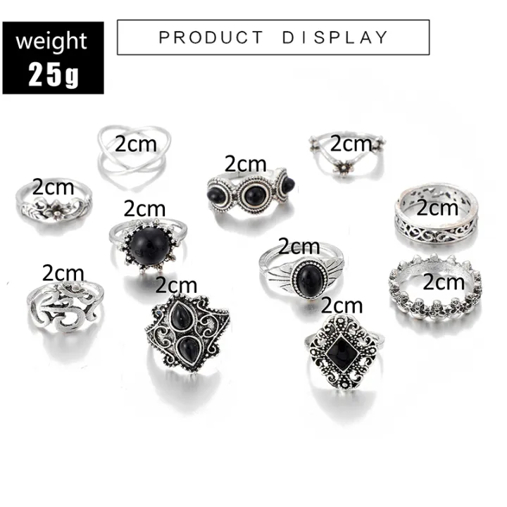 10%20Style%20Black%20Opal%20Stone%20Crown%20Flower%20Elephant%20Crescent%20Ring%20Set%20for%20Women%20Metal%20Jewelry%20Accessories%20-%20Image%203
