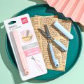 Deli Foldable Scissors Portable Anti for kids Handmade Unboxing Paper Cutting Utility Stationery Cute. 