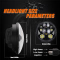 12V Motorcycle Headlight Round LED Driving Lamp Head Lamp, 2 Lighting Modes, Fit for 5.75 inches, Retro Turn Signal. 
