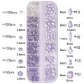 Nail Art Rhinestones Crystal Charms Set Gem Stone Light Purple Flatback Glass Mixed Size Nail Charms For DIY Nail Decoration. 