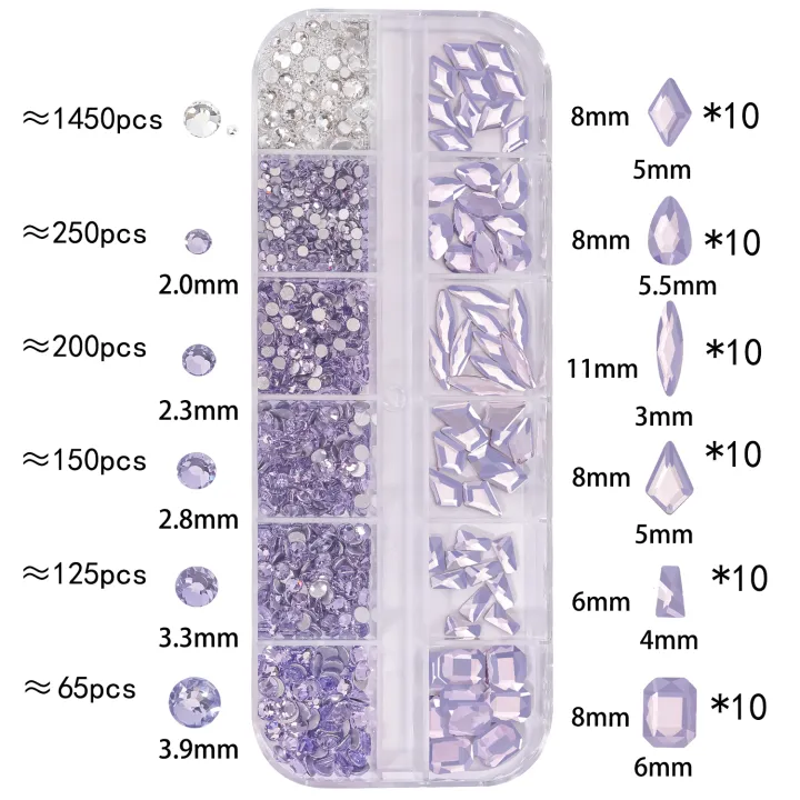 Nail%20Art%20Rhinestones%20Crystal%20Charms%20Set%20Gem%20Stone%20Light%20Purple%20Flatback%20Glass%20Mixed%20Size%20Nail%20Charms%20For%20DIY%20Nail%20Decoration%20-%20Image%202