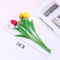 34cm Christmas New Year Flowers Bouquet For Decor Halloween Wedding Tulip Real Touch PU. 
