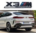 BMW X3 M Competition Logo Emblem sticker F38 F39 G01 G02 G05 G06 Front Rear Car Accessories. 