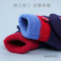 Children's Half Finger Flip Gloves Boys Autumn and Winter Open Finger Pupils' Writing Warm Kids Spider-Man. 