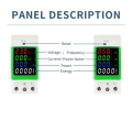 Voltage Current KWH Electric Energy Monitor Meter AC80-270V 110V 220V 100A VOLT AMP Voltmeter Ammeter Wattmeter Din Rail. 