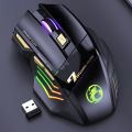 iMICE GW-X7 2.4G + Dual Mode 7-button Silent Rechargeable Gaming Mouse with Colorful RGB Lights. 