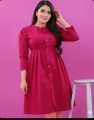 Pleated Button-Down Rayon Midi Dress for women. 
