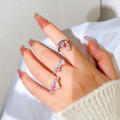 Pink Crystal Rings Sweet Cool Style Fashion Temperament Rings for Women Girls Y2K New Fashion Rings Party Gifts. 