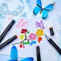 OUMERY 16Pcs Reusable Butterfly Stencils Butterfly Template Art Painting Stencils for Paint Craft Wall DIY Decor (6 x 6 Inches). 