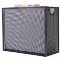 2X Hanging File Organizer Filing Box,Metal Mesh File Crate Desk Organizer Magazine Holder with 10 Hanging Folders. 
