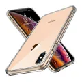 For iPhone X / XS Transparent Tempered Glass Shockproof Back Case. 