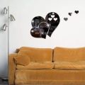 A-Z Corner Creative Love Hearts 3D Mirror Wall Sticker Removable  Home Decoration Room Wall Stickers [Size :20x17cm]. 