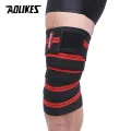 AOLIKES 1PCS 2M*8CM Fitness Pressurized Straps Gym Weight Lifting Leg Knee Compression Training Wraps Elastic Bandages. 