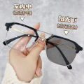 Photochromic Myopia Glasses Men's Anti-Blue Light Uv Handsome Double Beam Plain Glasses Frame Women's. 