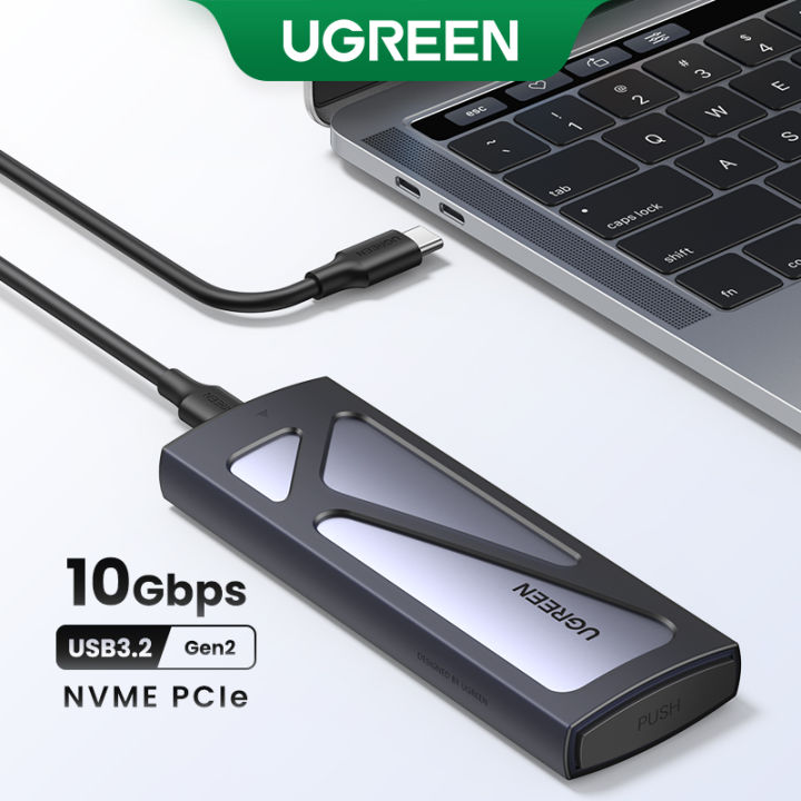 UGREEN M.2 NVMe SSD Enclosure Adapter 10Gbps USB C 3.2 Gen2 Tool-Free External Enclosure NVMe Reader Supports M and B&M Keys