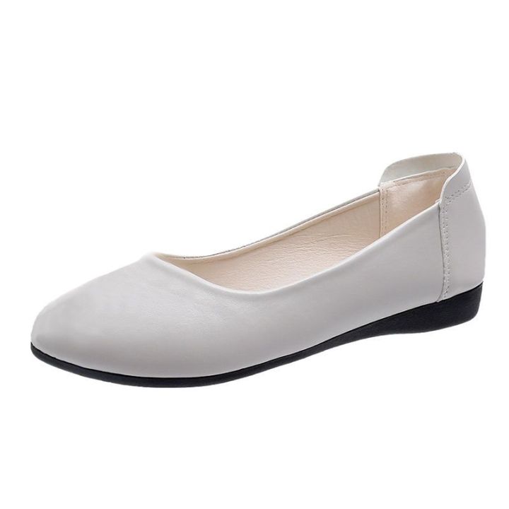 Yunying Baili Work Shoes Women's Black Career Interview Work Shoes Formal Wear Flat Heel Commuter Non-Slip Leather Shoes Women's Shoes