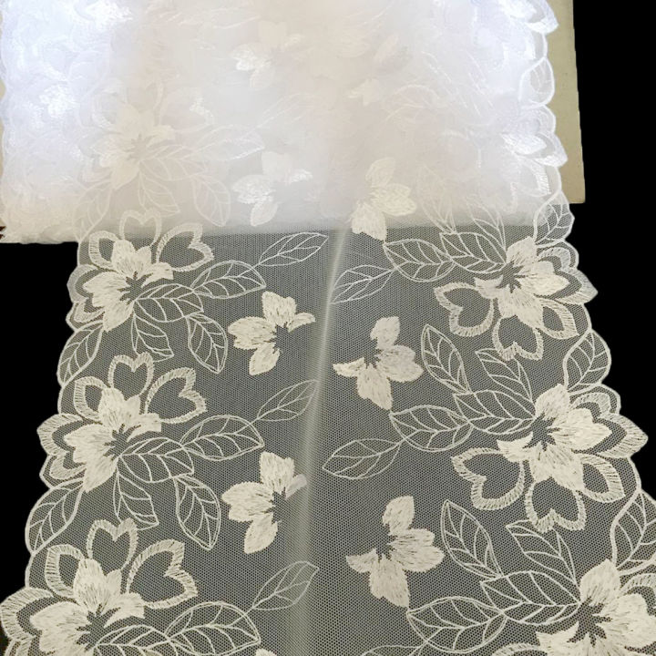 White%20%20Lace%2019cm%20%20-Thread%20Mirror%20Flower%20Embroidery%20High%20Quality%20Lace%20Trim%20For%20Undergarments,Wedding%20Fabric%20-%20Image%203