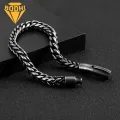 Chain Length Bracelet Stylish Stainless Steel Men's Bracelet Retro Punk Design for Vacation Work Daily Wear Perfect Gift for Anniversary Birthday Thick Chain Bangle Jewelry Durable Bracelet. 