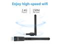 WiFi Dongle Wireless Mini USB Wifi Adapter 150M Receiver High Speed Dongle Network Card For Desktop Laptop Windows MAC. 