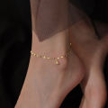Gold Alloy Fashion Anklet for Women and Girls, 18+5cm Adjustable Foot Chain, Daily and Party Wear. 