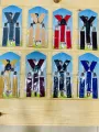 Kids Boys Girls Y-Back Suspender Elastic Adjustable Clip-on Braces Black & Light Grey. 