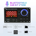 Black 50W Amplifier DIY MP3 Decoder Board Kit Bluetooth 5.0 DC 8-24V Car MP3 Player USB FM AUX Call Recording Volume Control. 