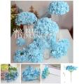 Diy Blue Artificial Hydrangea Flower Bendable Washable And Cleanable For Wedding Bouquet Flower Arrangement Home Table Decor. 