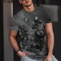 New summer motorcycle T-shirt for men, 3D car back print street T-shirt for men, oversized casual and breathable men's body. 