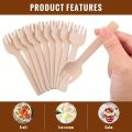 100pcs Wooden fork mini fork 4-inch small fork large appetizer compostable fork tableware mini cutlery cake. 