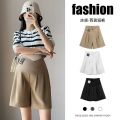 Shorts for Pregnant Women Summer Thin Outer Wear Loose Casual Wide-Leg Pants Five-Point Suit Pants Low Waist Pregnancy Pants Summer Wear. 