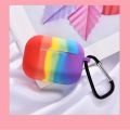 earphone case for airpods case rainbow silicone cover for airpods pro 3 with keychain earphone accessories colorful 2020 newest. 